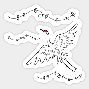 Sandhill Crane Flying Sticker